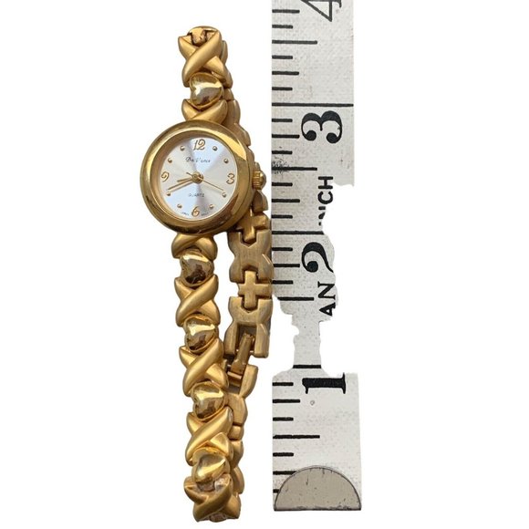 Da Vanci Quartz Women's Watch White Face Yellow Metal Bracelet Band Japan Movmnt - Picture 5 of 5